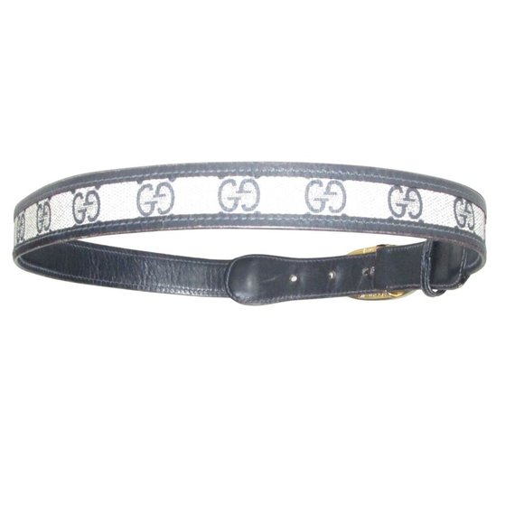 Gucci Navy Guccissima Leather Belt w a Two-tone GG Buckle - Picture 14 of 16